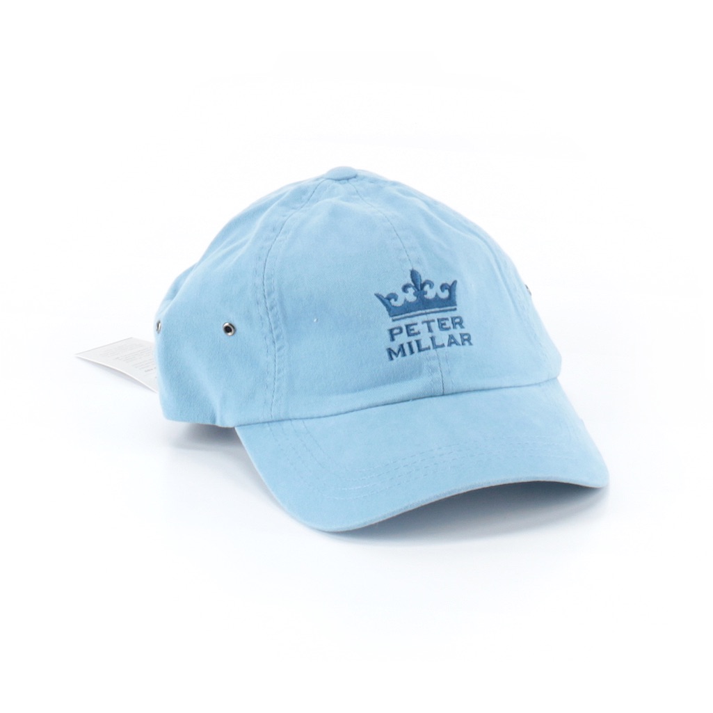 Peter Millar 100 Cotton Golf Hat Cap Blue Logo Strapback Adjustable